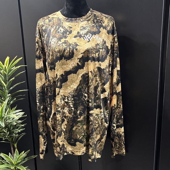 Veil Camo Whitetail/Black,Moisture Wicking, UPF 50 Performance Tee, Hunting,Camo - Picture 2 of 11